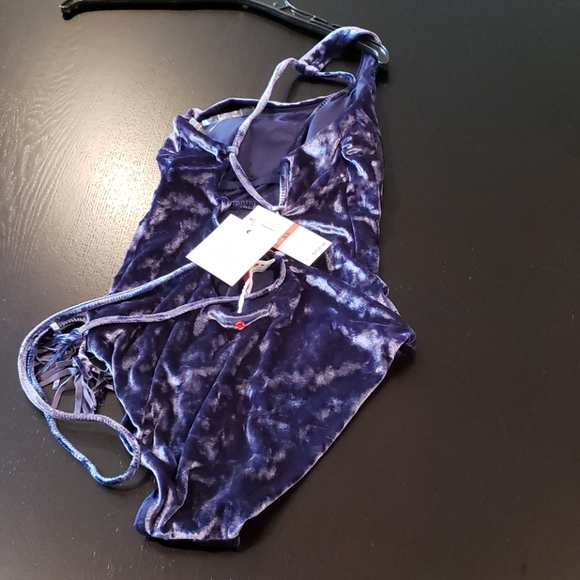 NWT! Red Carter one shoulder velvet swimsuit! - Picture 5 of 6